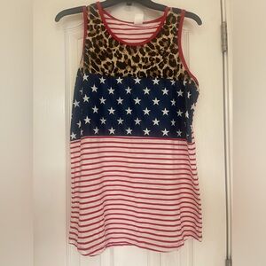 Patriotic animal print tank
